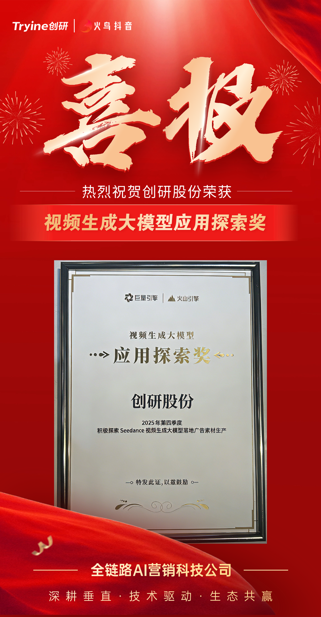 hth会体会体育以垂直大模型赋能AIGC营销 获巨量引擎和火山引擎联合颁发的应用探索奖
